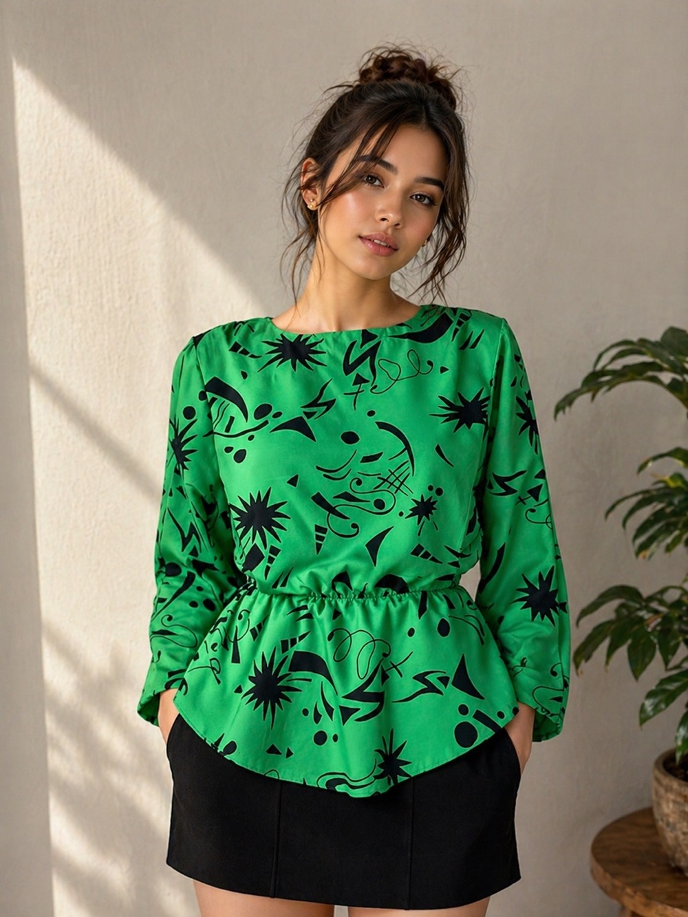 80s Vintage Peplum Top